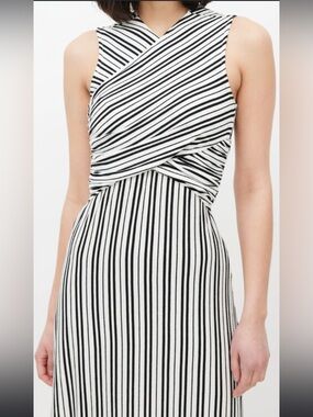 Beaufille Damia Black & White Stripe Dress, Size XS